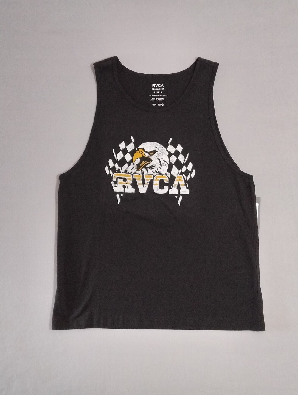 RVCA Men's Speed Eagle Graphic Print Cotton Stretch Fabric Tank Top Size Medium